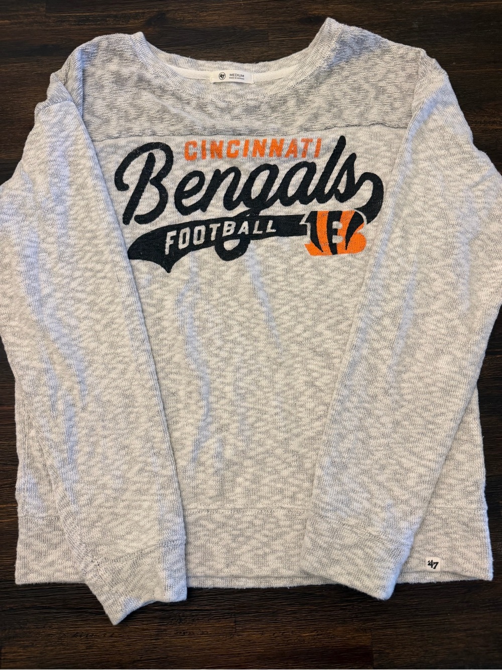 Cincinnati Bengals Gray Crewneck Long-Sleeve Shirt